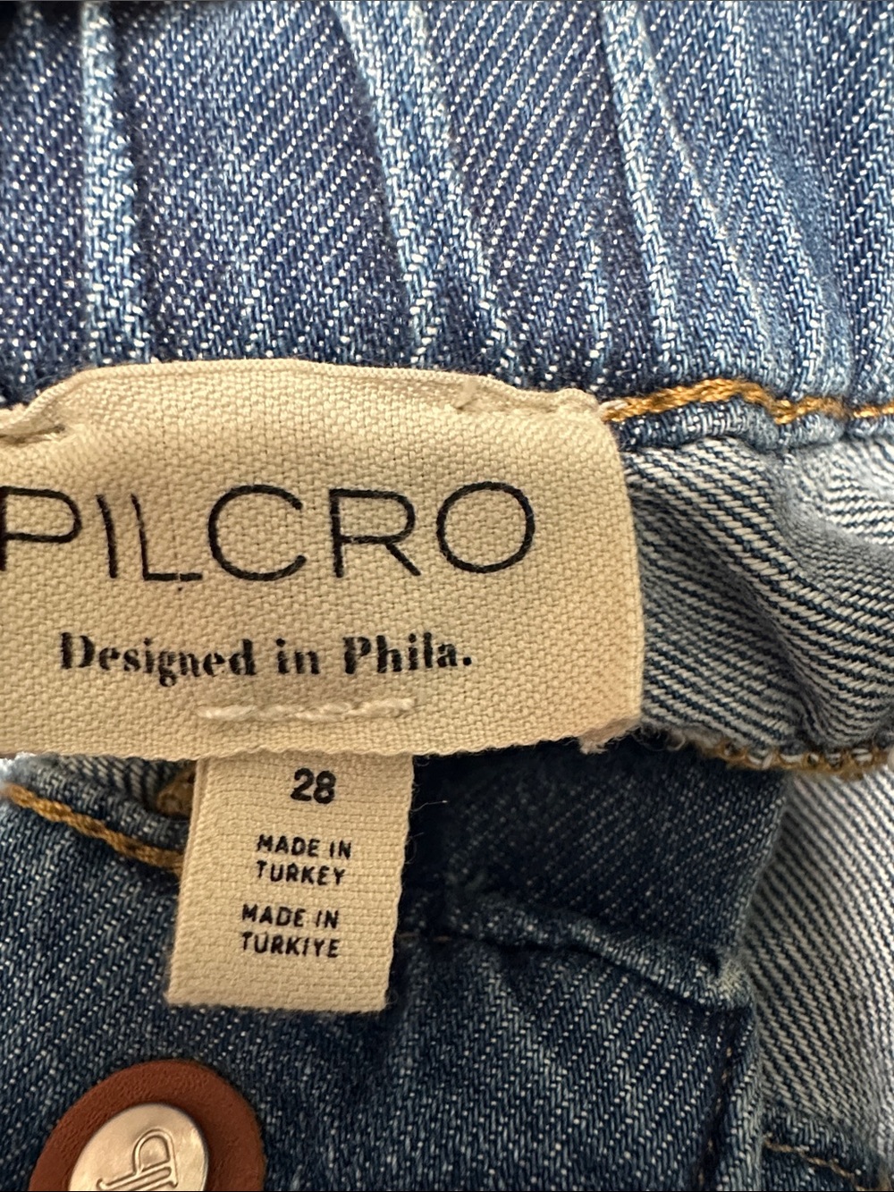 Pilcro Women's Blue Boyfriend Denim Jeans with Elastic Hem - Picture 3 of 4